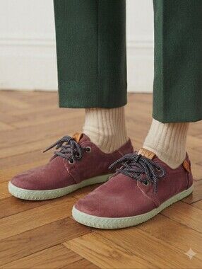 Fly London 37 Plum Suede Lace Up Fashion Sneakers Old Money Academia Eclectic